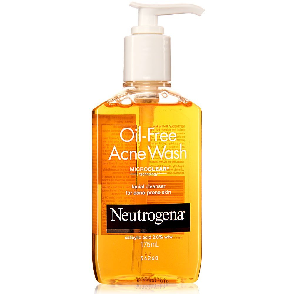 Photo of a bottle of Neutrogena &quot;Oil-Free Acne Wash.&quot;