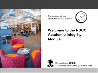 Screenshot of NSCC's Academic Integrity Module
