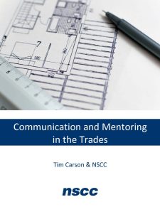 Communication and Mentoring in the Trades book cover