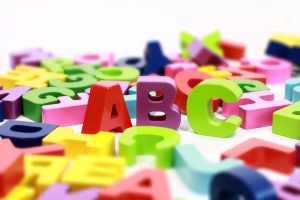 alpphabet letters with ABC standing out