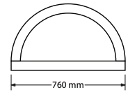 a semicircle whose diameter is 760 millimetres
