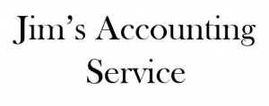 Nusiness name Jim's Accounting Service written in business-like font.
