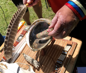 Chief Bob preparing to smudge.