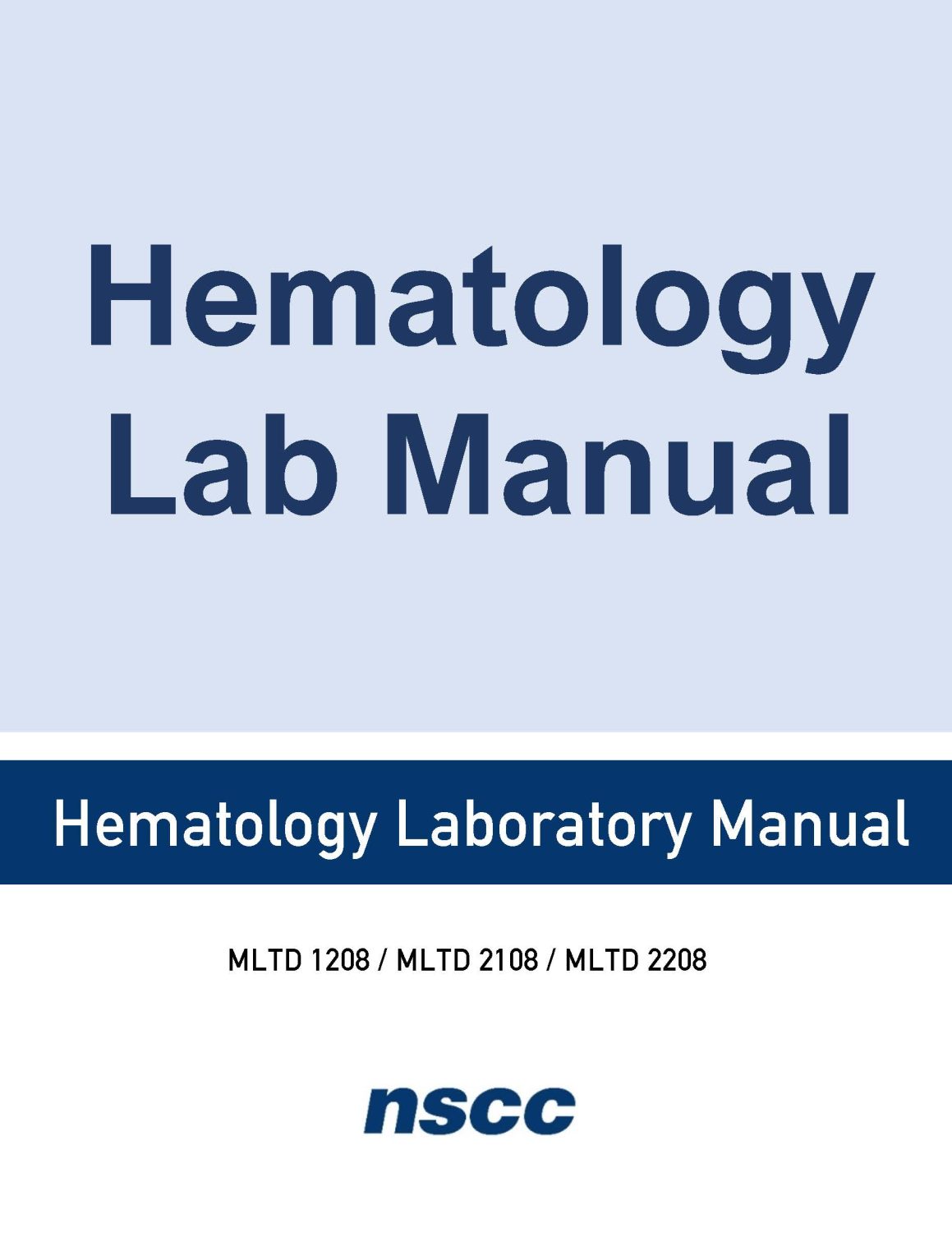 Cover image for Hematology Laboratory Manual