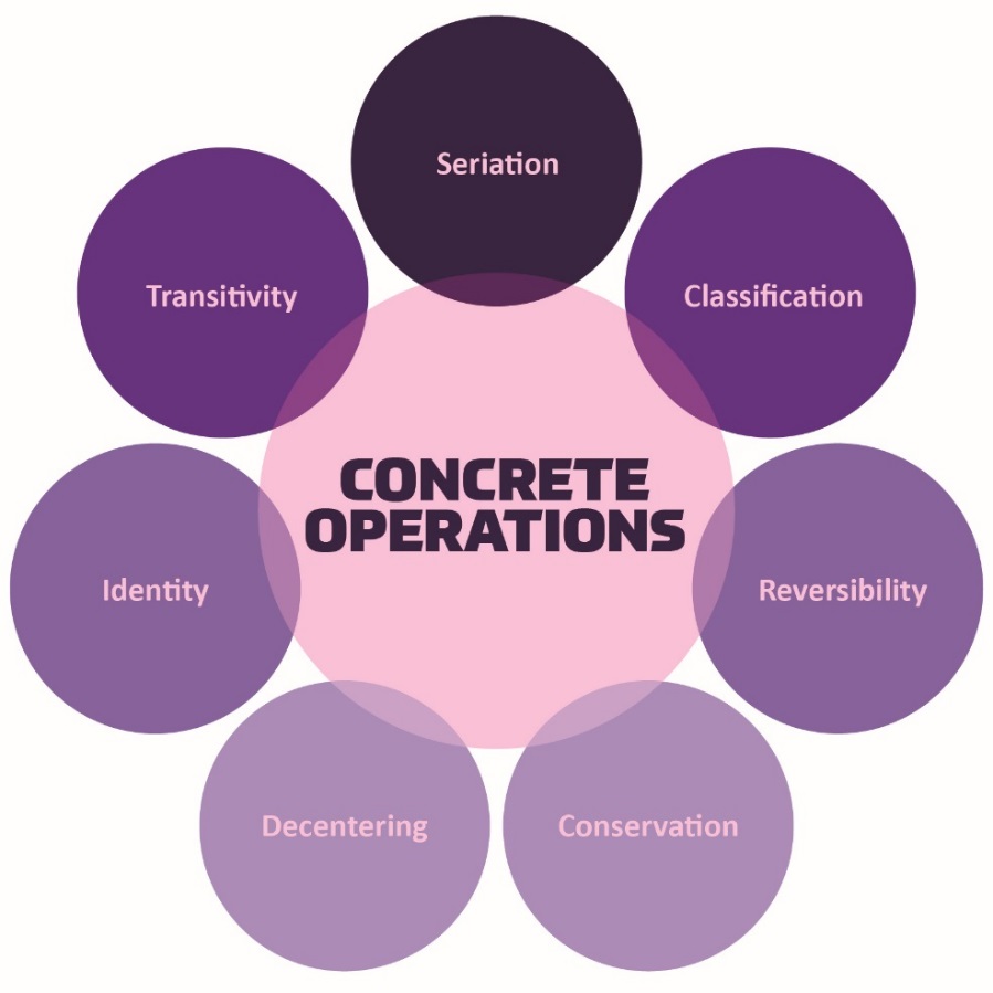 The cognitive skills developed during the concrete operational stage.
