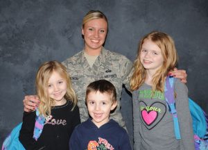 Jeanette Wilinski is the mother of Elizabeth, Logan and Alexis. As a single mom, she has to find a balance between taking care of the Air Force mission and taking care of her children.