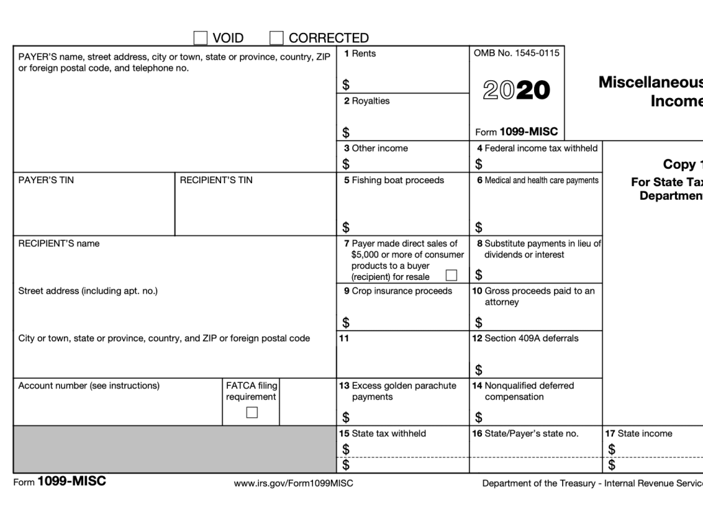 This image shows the 1099Misc tax form.