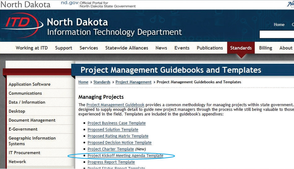North Dakota Projects from the North Dakota Information Technology Department website