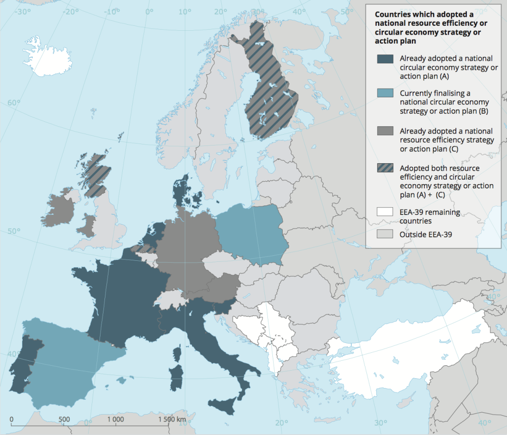 European countries with a circular economy strategy