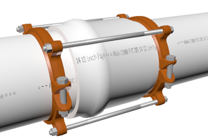 The Series 1600 is a split serrated restraint harness for restraining C900 PVC Pipe Joints.