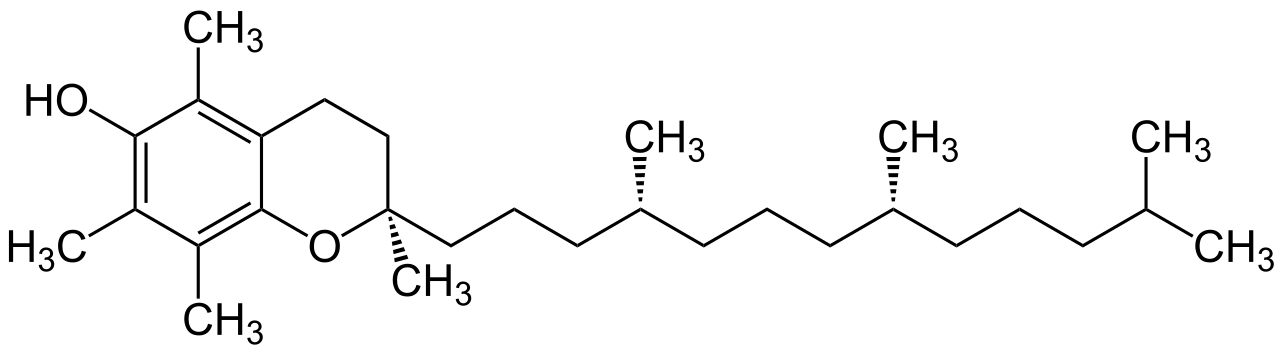 Chemical structure of Vitamin E