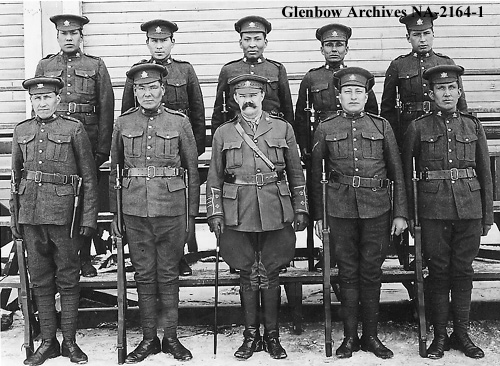 Blood recruits, 191st Battalion, Canadian Expeditionary Force, Fort Macleod, Alberta.