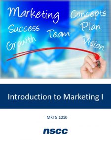 Introduction to Marketing I (MKTG 1010) book cover