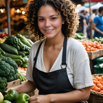 fresh produce displayed at a market stall.