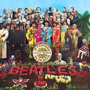 The album cover of Sgt. Pepper's Lonely Hearts Club Band, featuring the Beatles surrounded by images of their heroes and influences.