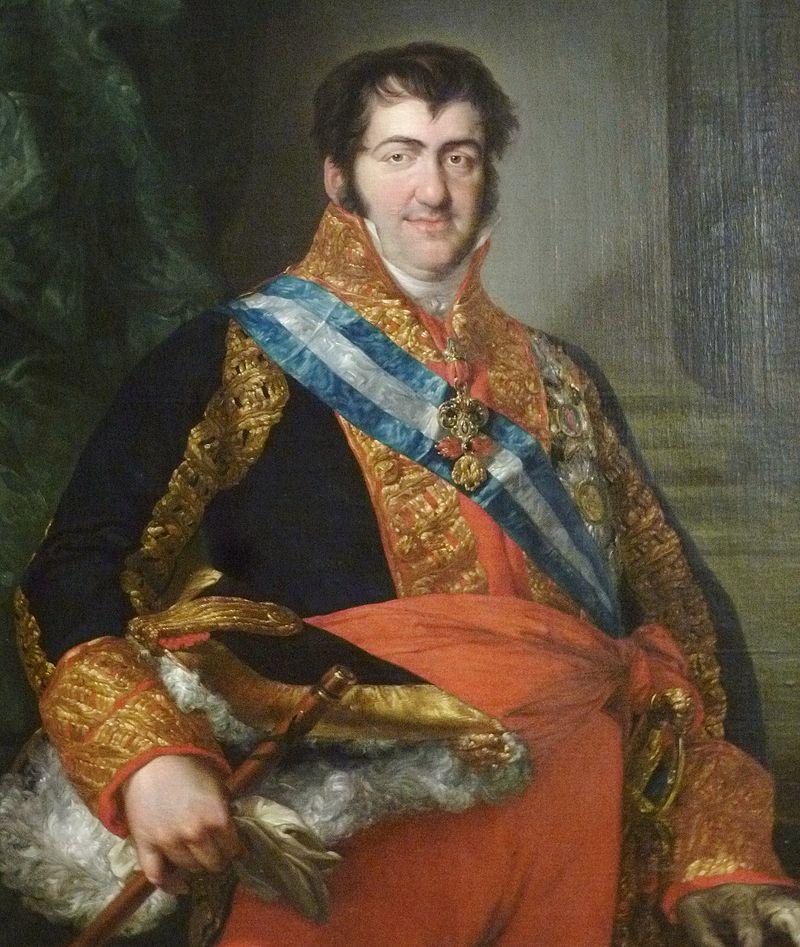 Ferdinand VII in his rich royal garb.