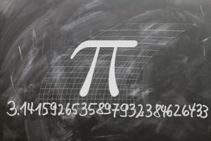 The number pi is 3.14159265359 with numbers continuing on indefinitely