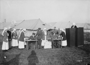 World War I Canadian nurses voting