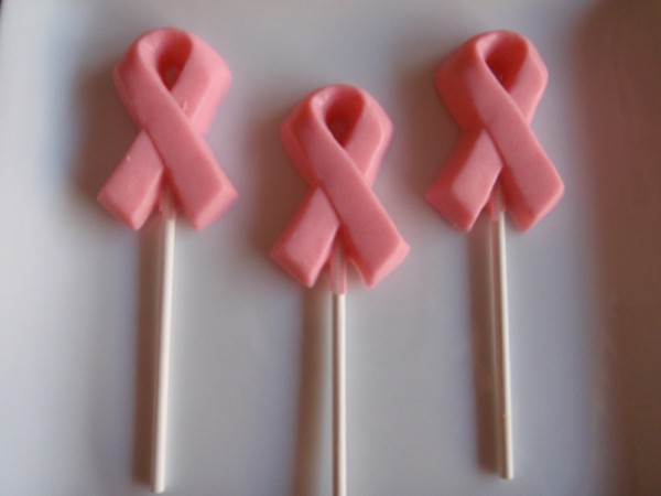 Candy breast cancer ribbons.