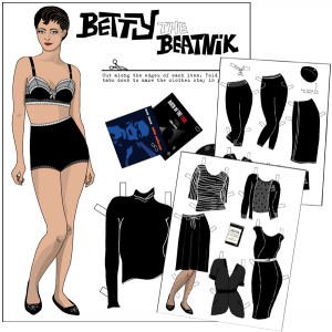 Betty the Beatnik's wardrobe. Long description available.