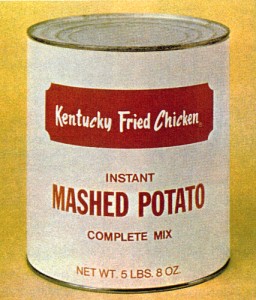 Kentucky fried chicken instant mashed potato in a can