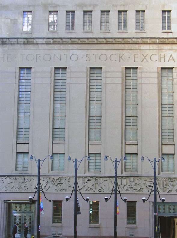 The outside of the Toronto Stock Exchange.