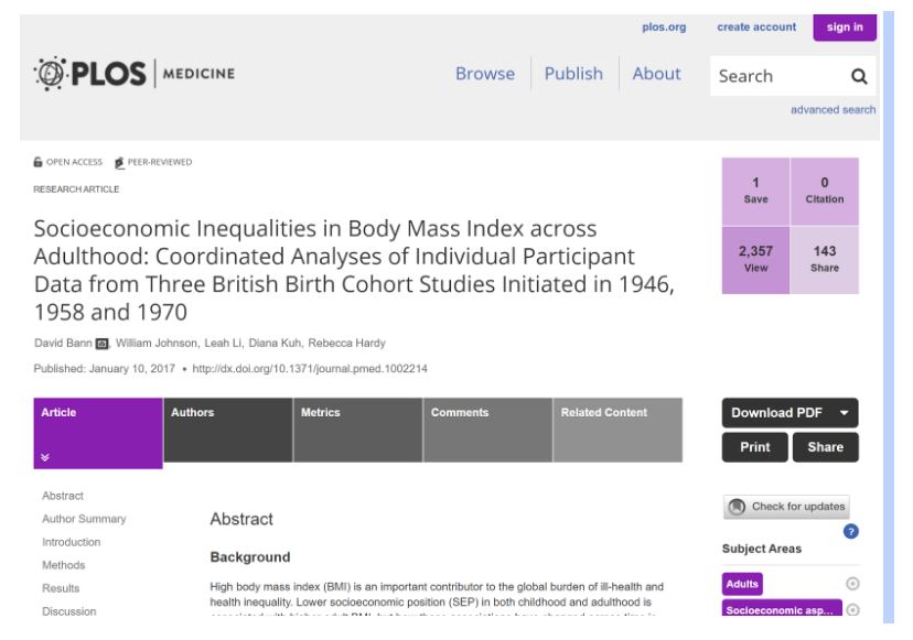 An article published in the peer-reviewed journal PLOS Medicine.