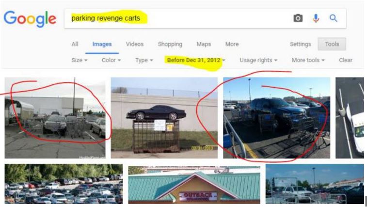 Google Image search results for “parking revenge carts.”